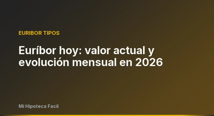 Euríbor hoy: valor actual y evolución mensual en 2026