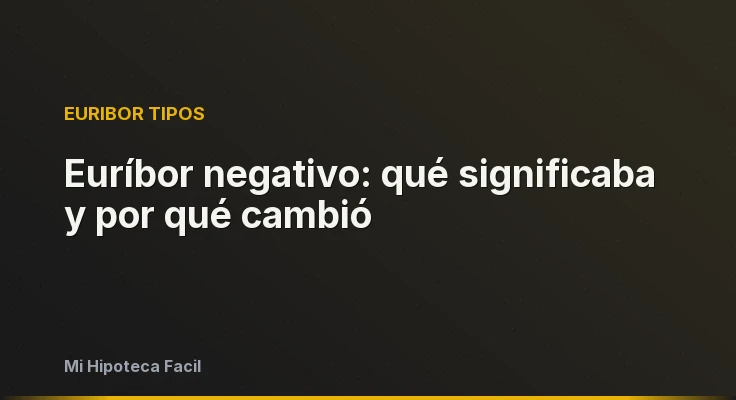 Euríbor negativo: qué significaba y por qué cambió