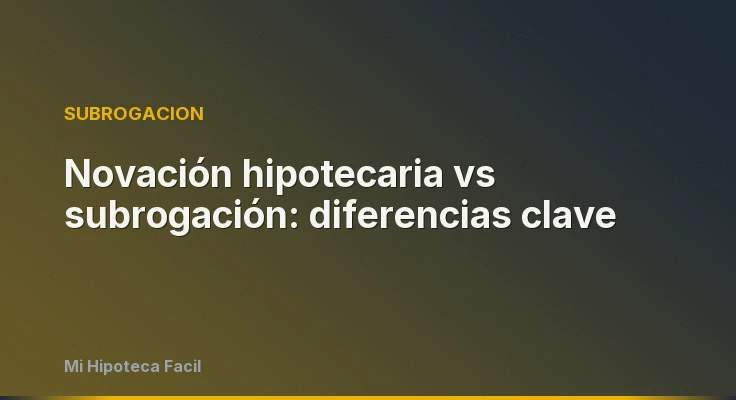 Novación hipotecaria vs subrogación: diferencias clave